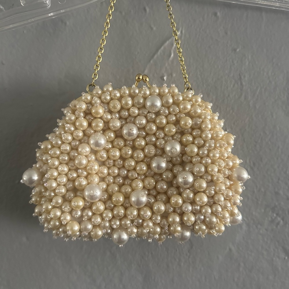Pearl beaded evening bag/clutch